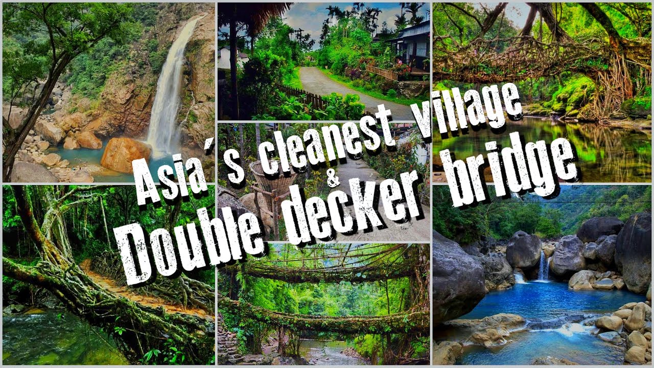Asia's cleanest village | Mawlynnong | DoubleDecker LivingRoot Bridge | RainbowFalls | Cherrapunji‎
