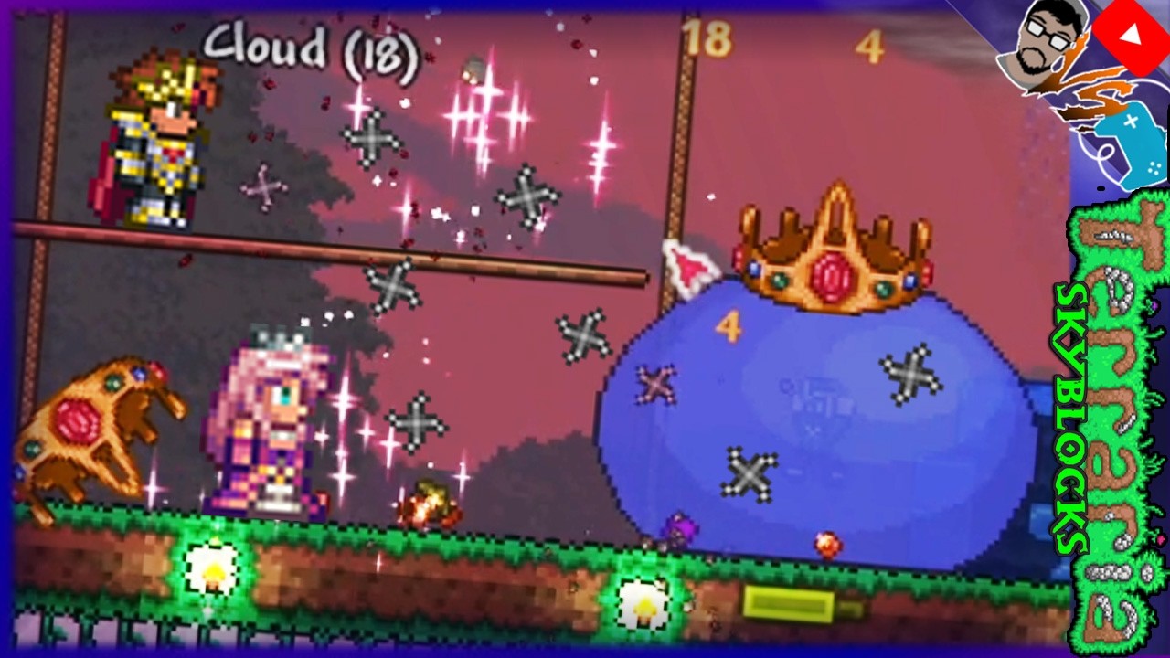 Принцесса и король слизней! | Terraria Skyblock | Часть 2