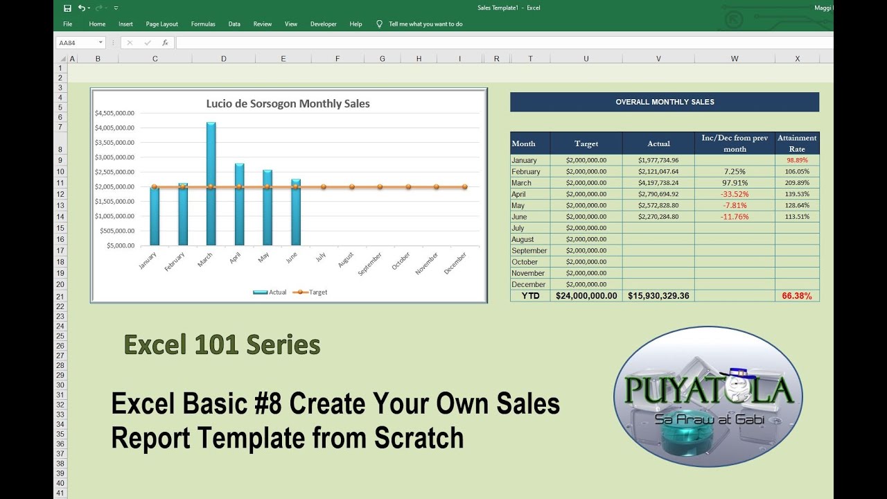 Excel Basic #8   Create Your Own Sales Report Template from Scratch