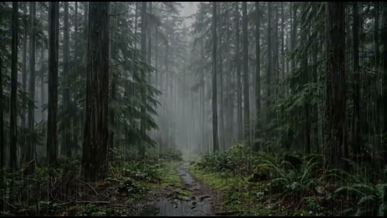 ☔🌌 Soft Rainstorm and Distant Thunder – Peaceful Background for Focus & Study 📚✨