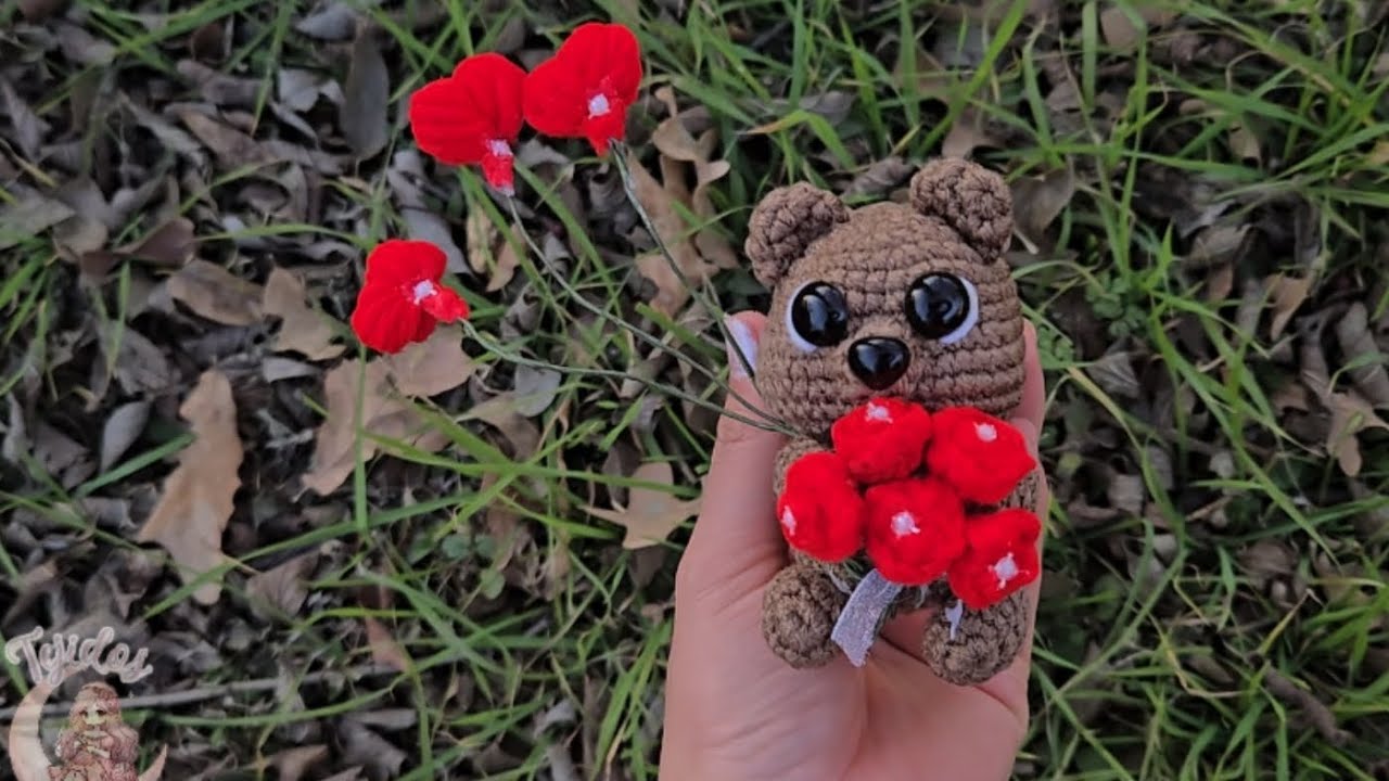 Oso con rosas Amigurumi😍 Paso a Paso.. para SAN VALENTÍN (14 de Febrero) 