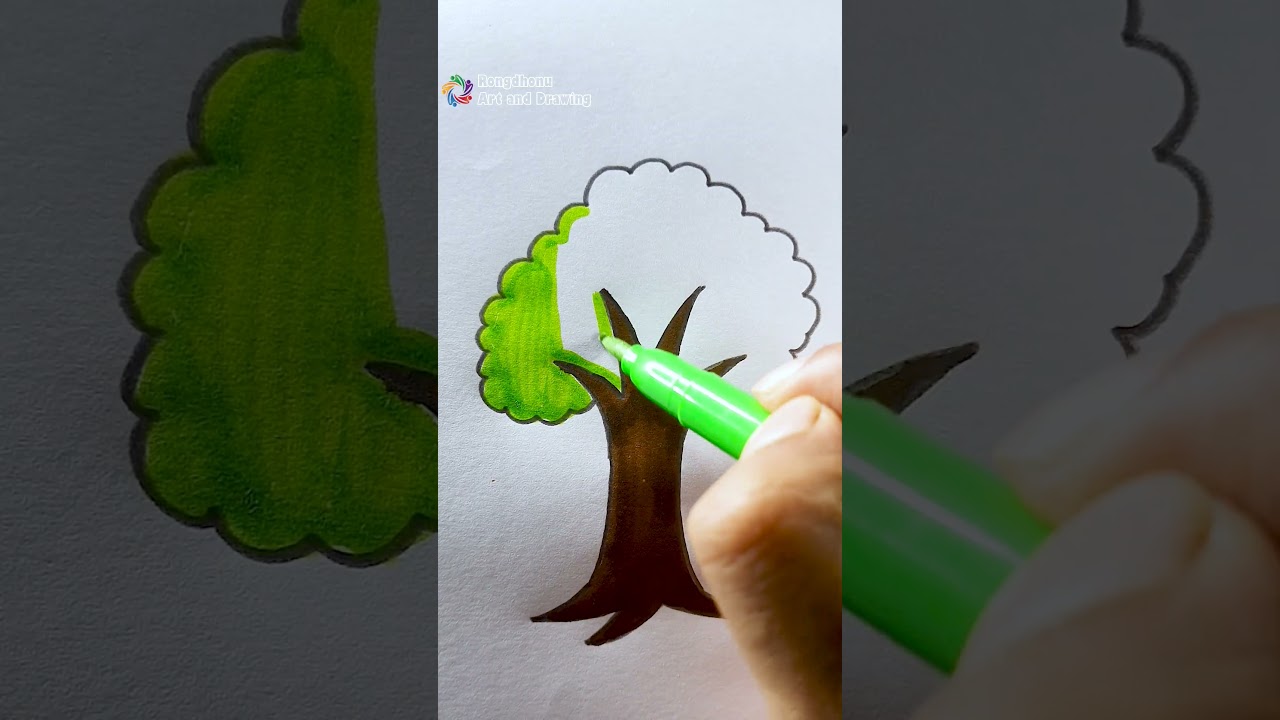 Easy Tree Drawing Technique | Drawing And Painting #shorts #drawing #tree