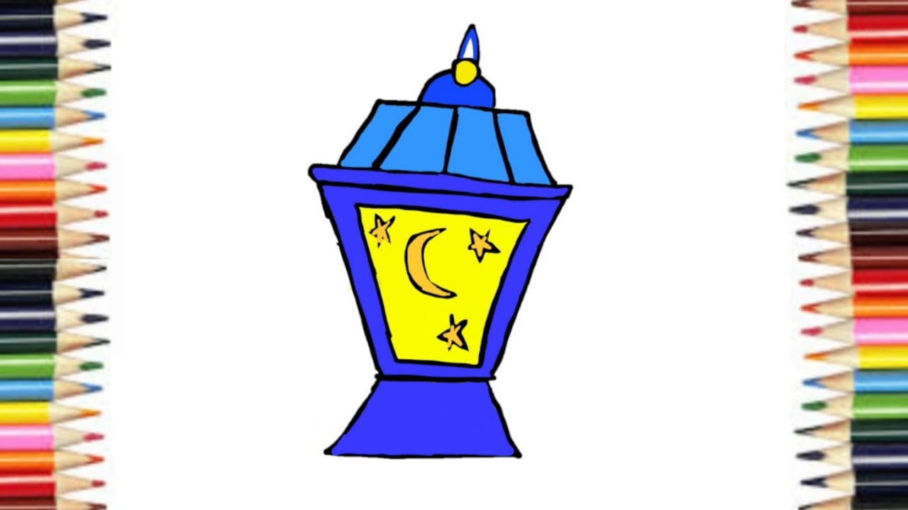 تعليم رسم فانوس رمضان رسم سهل خطوة بخطوة للمبتدئين 🌙 رمضان كريم⭐️Queen Art 🎨 Drawing Ramadan lantern