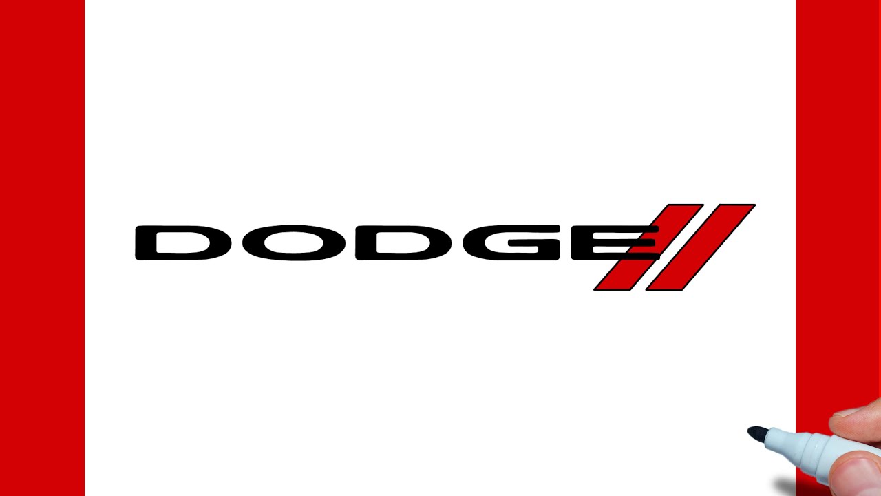 How to draw a DODGE LOGO easy / drawing a dodge logo step by step