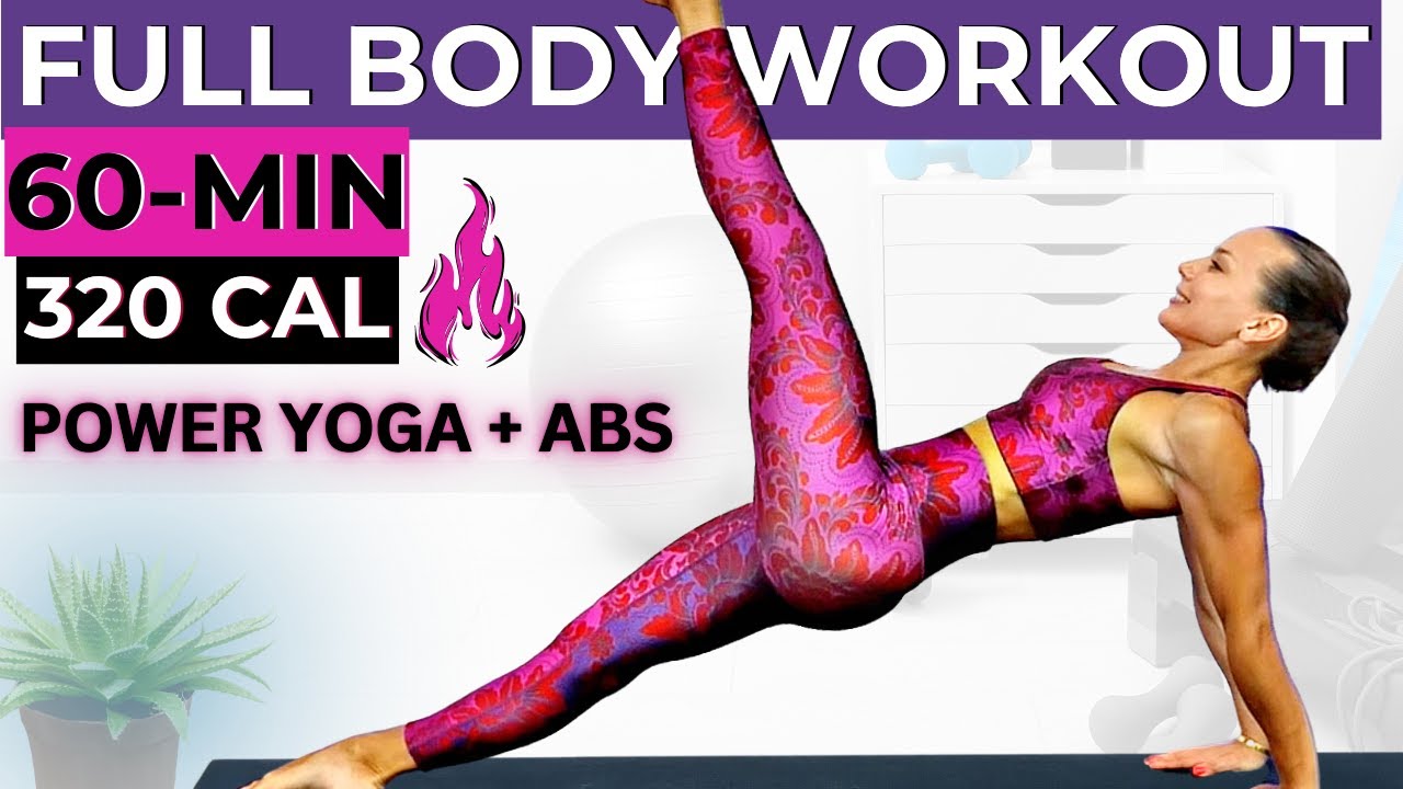 60-MIN YOGA POWER WORKOUT (low-impact high-calorie burn, toning, weight loss, flexibility + abs)