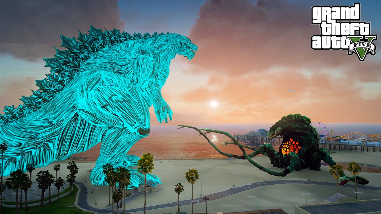 Earth Godzilla vs Biollante Epic Battle - GTA V Mods