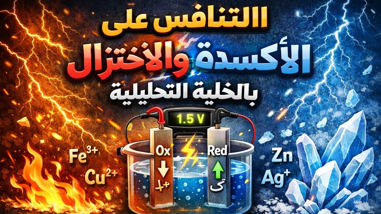 التنافس على الأكسدة والاختزال بالخلية التحليلية كيمياء كهربية ثالثة ثانوى مستر رأفت يحى 
