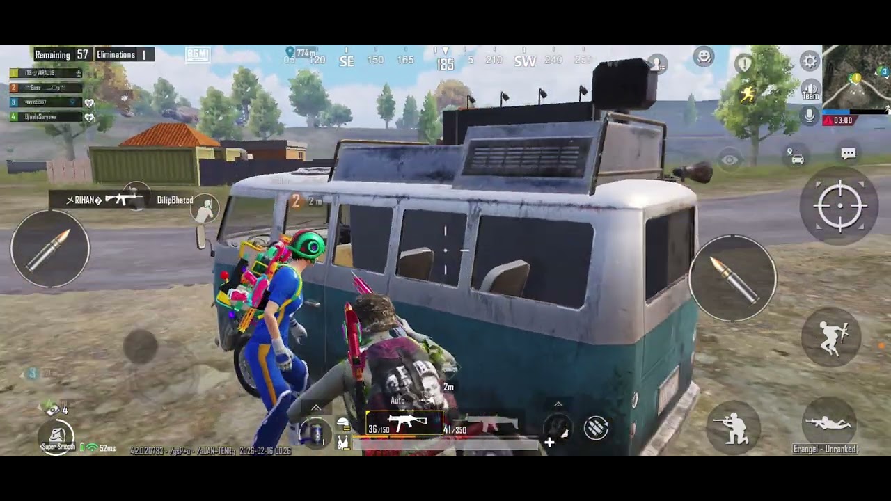 Erangel gameplay with 2 Random players in Bgmi 
