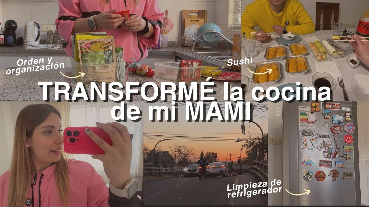 ORDENÉ y LIMPIÉ la COCINA de mi MAMI 🧼🫧❤️ + Noche de SUSHI en Familia 🍣😋