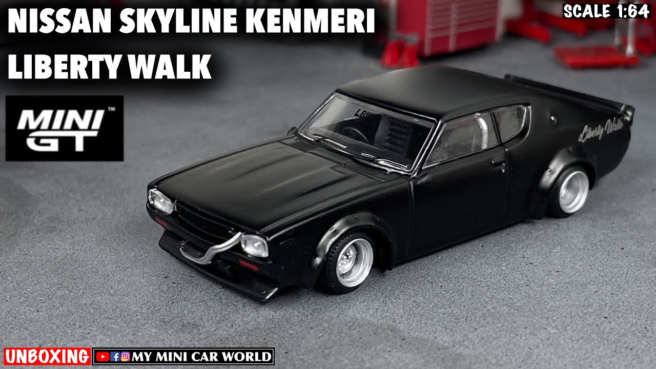 『MY MINI CAR WORLD』UNBOXING MINI GT 1/64 NISSAN SKYLINE KENMERI LIBERTY WALK - MATTE BLACK