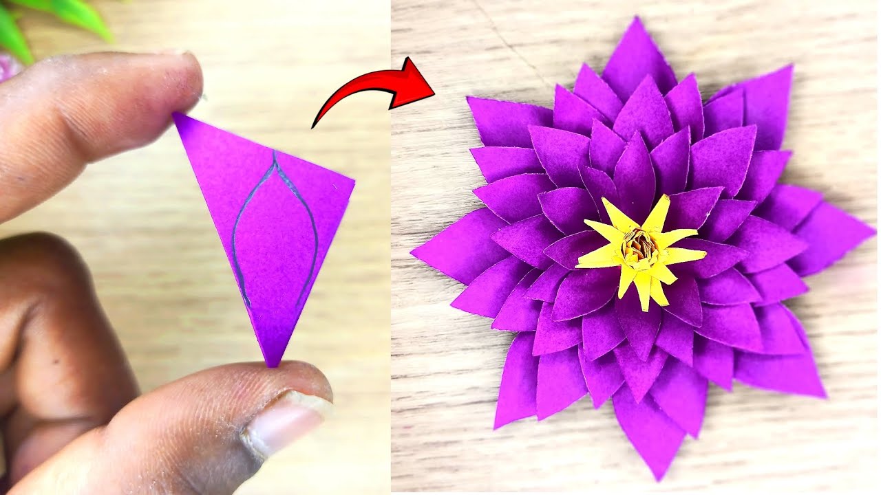 Handmade Lotus Flower Decoration Idea - Easy Handmade Craft Idea - DIY Paper Lotus Flower 