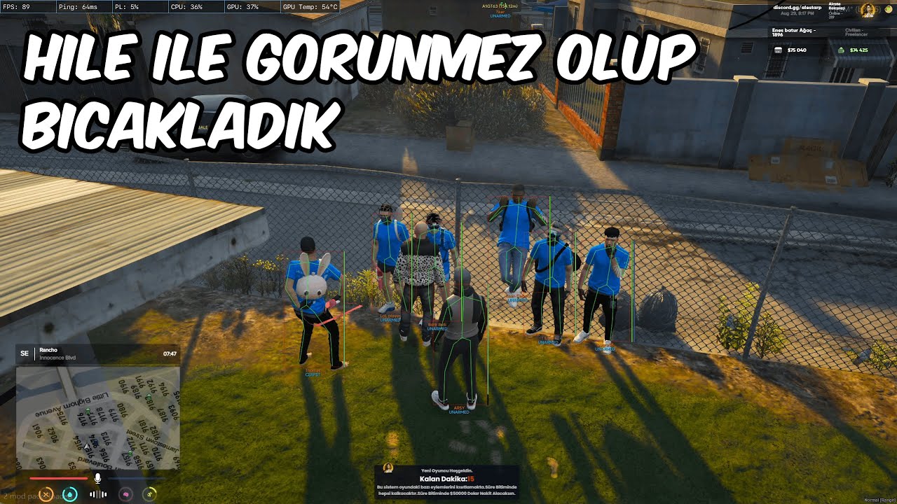 HİLE İLE GÖRÜNMEZ OLUP TROLLEDİK (Fivem Hile Troll)
