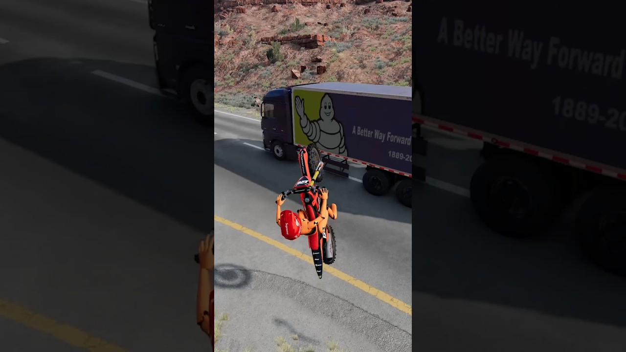 Motorbike VS Dangerous Car Crashes #01 | BeamNG.drive