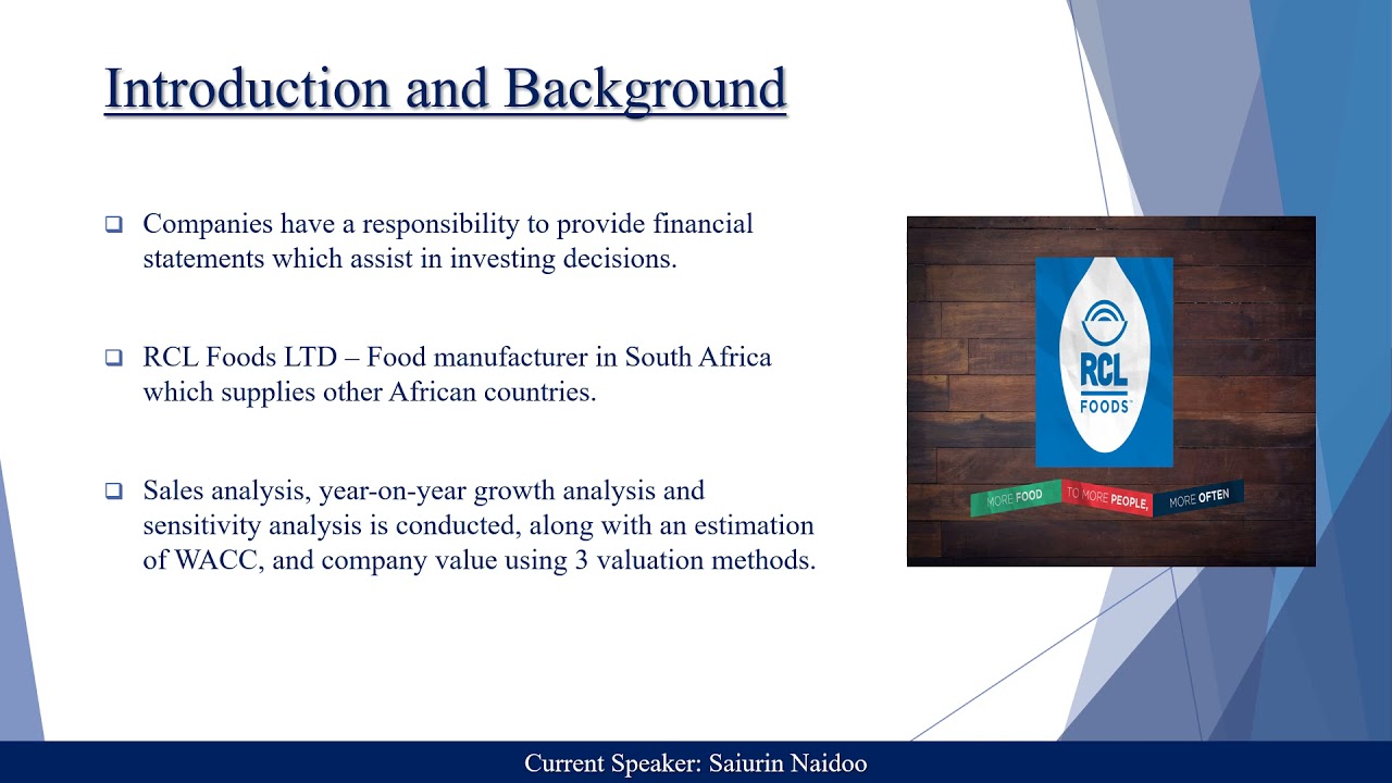 FINA7ST Case Study Presentation - RCL Foods