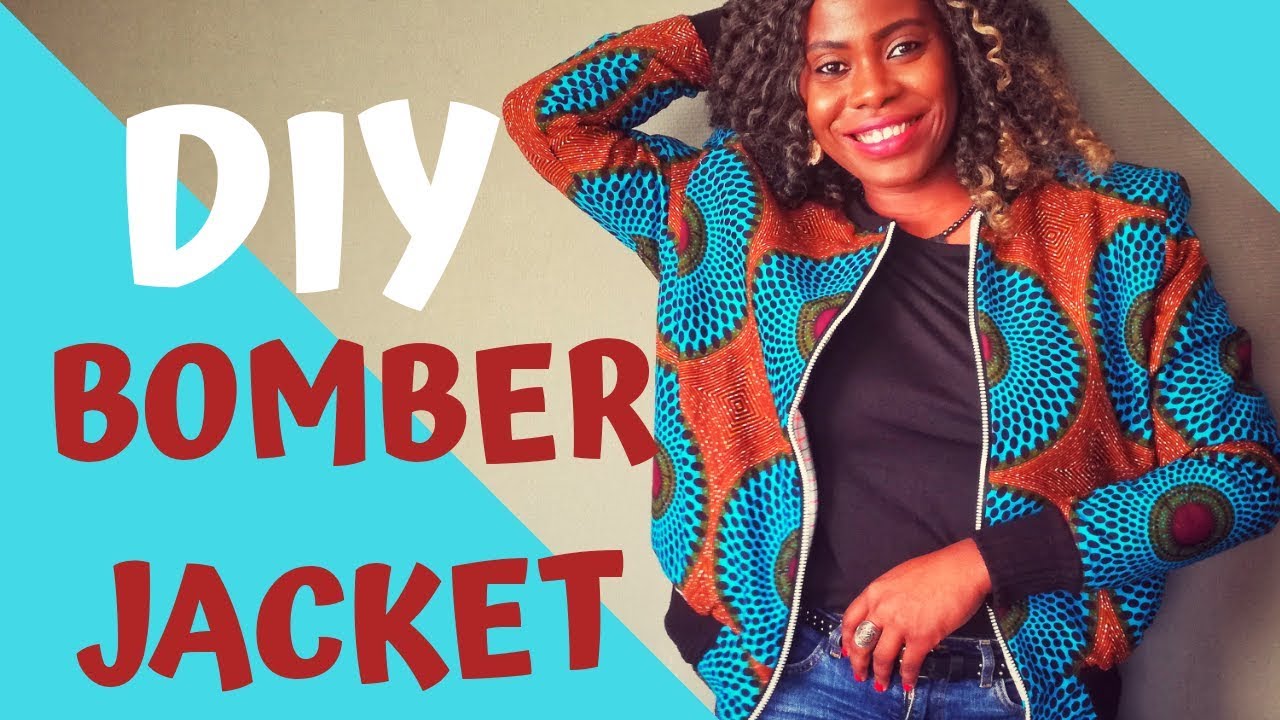 DIY: BOMBER JACKET// COMMENT COUDRE UN BLOUSON SANS PATRON// TISSU WAX // PARTIE 2