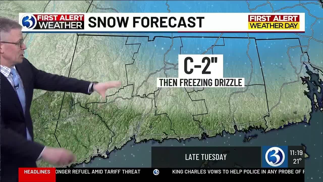 FORECAST: Snow and an icy mix lead to a First Alert Weather Day