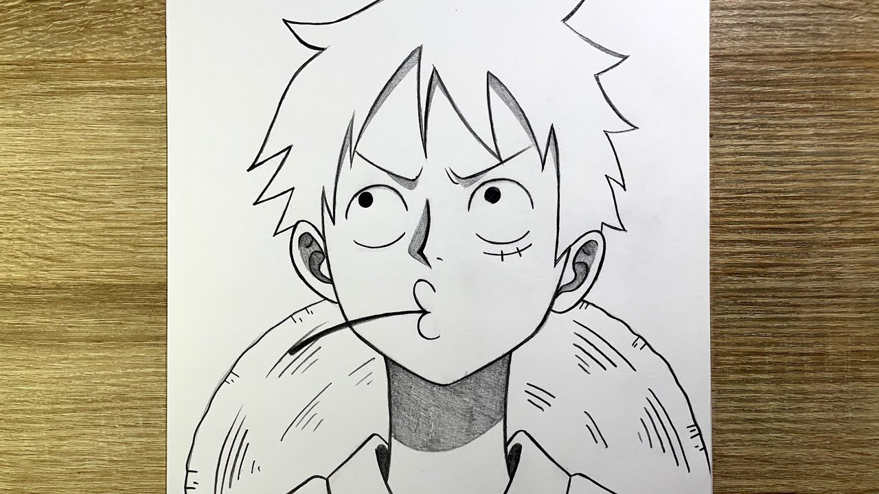 Как нарисовать Луффи – простой урок рисования карандашом (One Piece для начинающих)