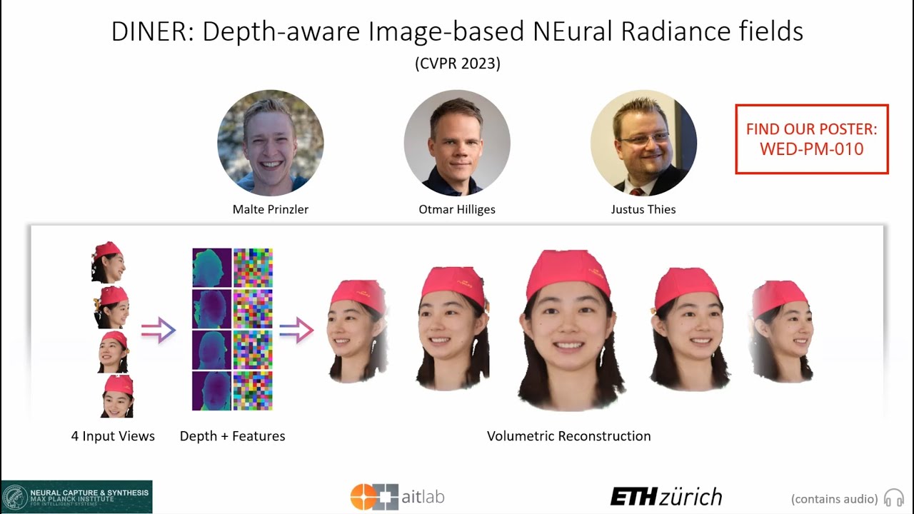 DINER: Depth-aware Image-based NEural Radiance fields (CVPR 2023 - Presentation)