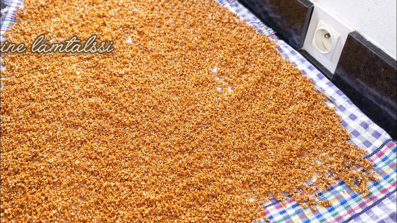 تنقية الزنجلان او السمسم بأسرع وأسهل طريقة لشهيوات رمضان