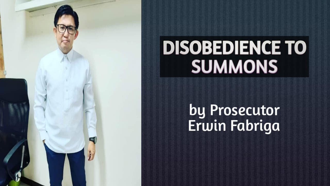 Disobedience to summons (Article 150 of the Revised Penal Code)