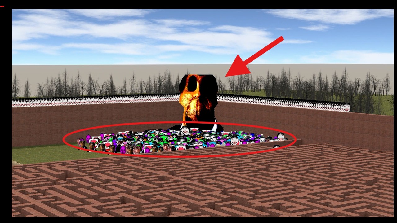 BIG AUGGH AND ALL NEXTBOTS INSANE CHASE IN A MAZE 😱#garrysmod #gmodupgaming