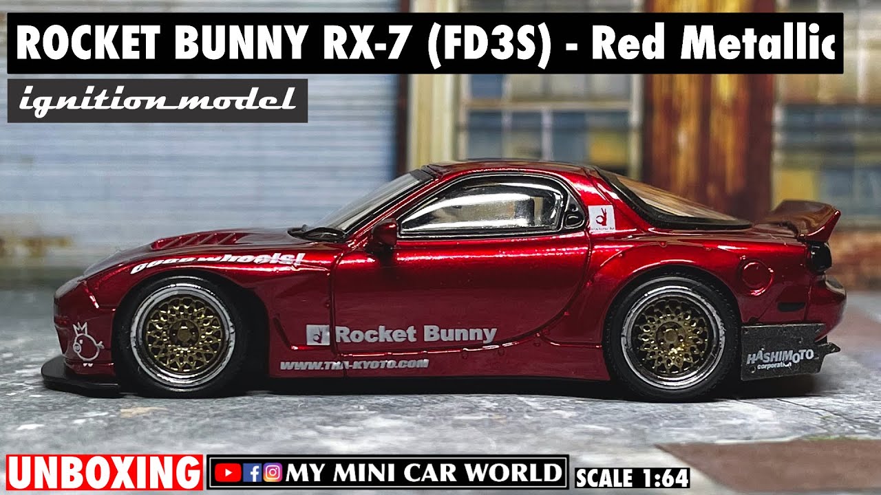 【MY MINI CAR WORLD】UNBOXING IGNITION MODEL 1/64 ROCKET BUNNY RX-7 (FD3S) - Red Metallic