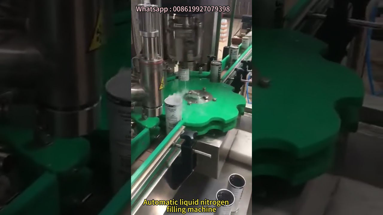 Automatic Liquid Nitrogen Gas Flushing Filling Dosing Machine for Can Bottle Juice Soda Beverage