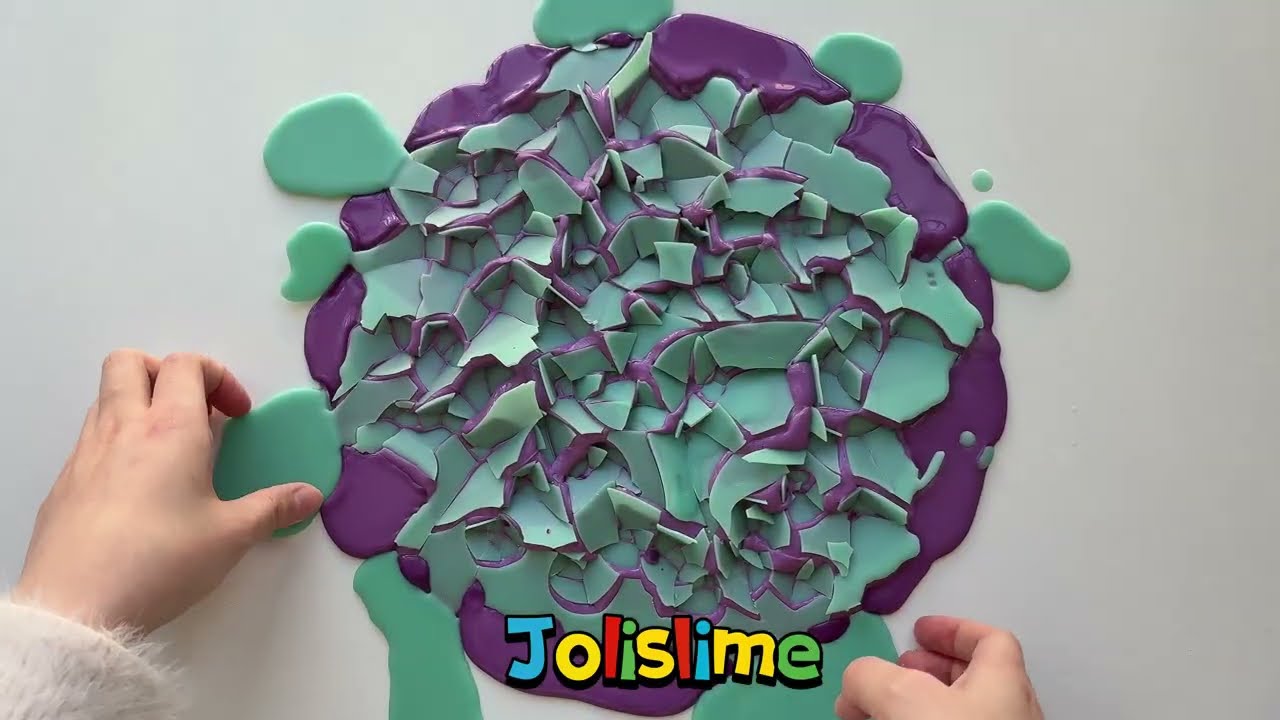 Mixing Green Wax into Smooth Violet Slime ASMR | Color Change & Satisfying Crunches
