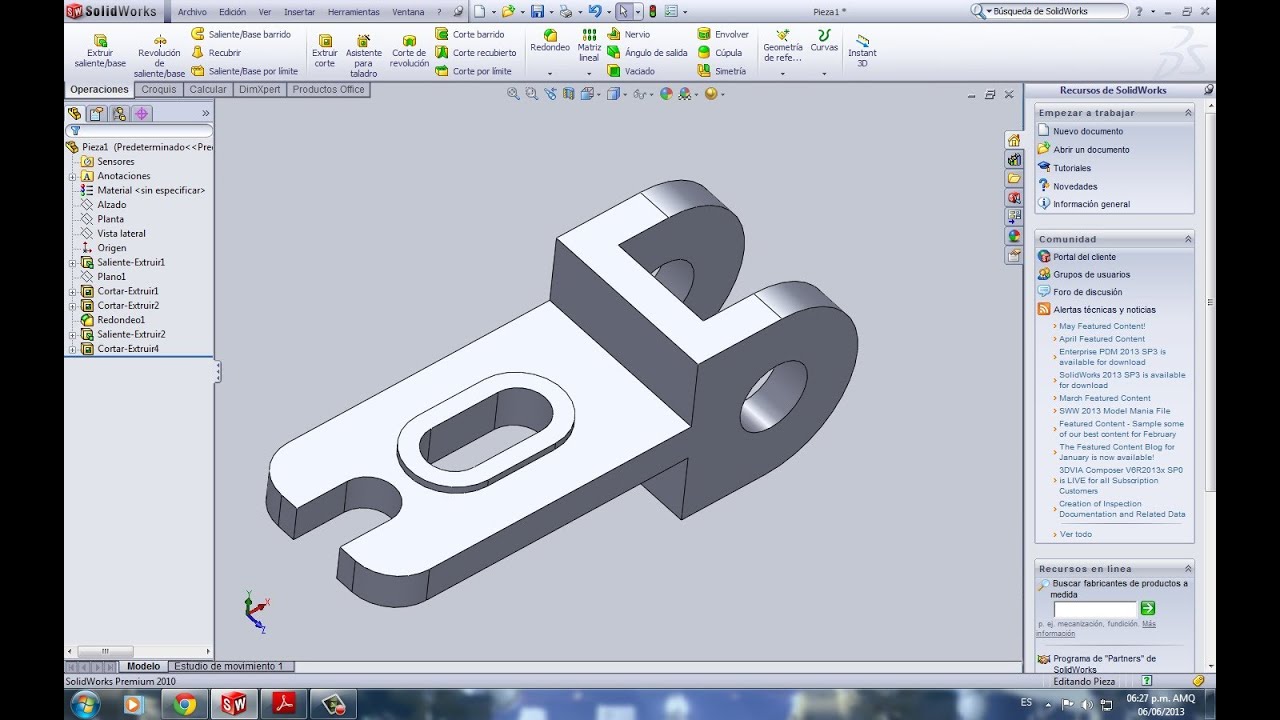 Freno de rotacion  (gruas) en Solidworks