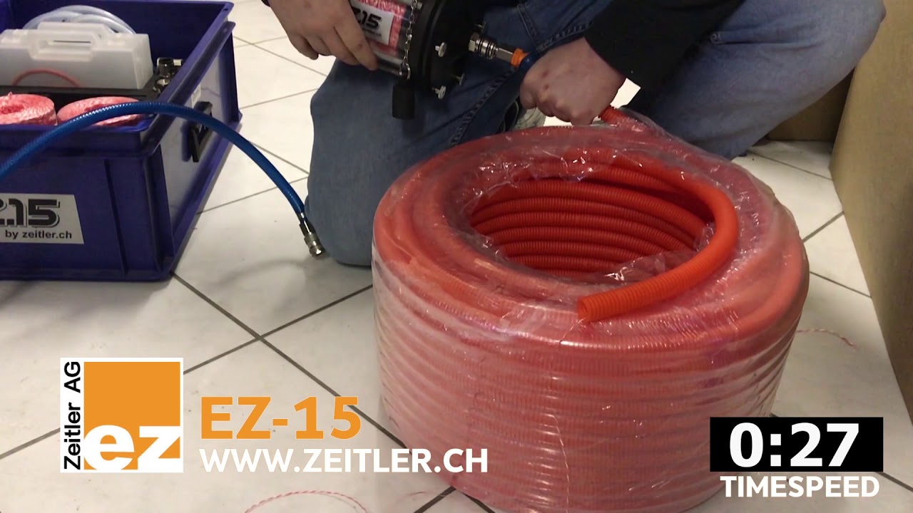 Stringing Gun EZ15 Demonstration Pull Line Blowing