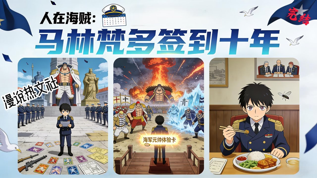 完结《人在海贼，马林梵多签到十年》重生海贼王世界，绑定签到系统，原本秦尘只是马林梵多的一名小杂役海军，从此平步青云，混的风生水起。 一时签到一时爽，一直签到一直爽！ #穿越#海贼#动漫衍生