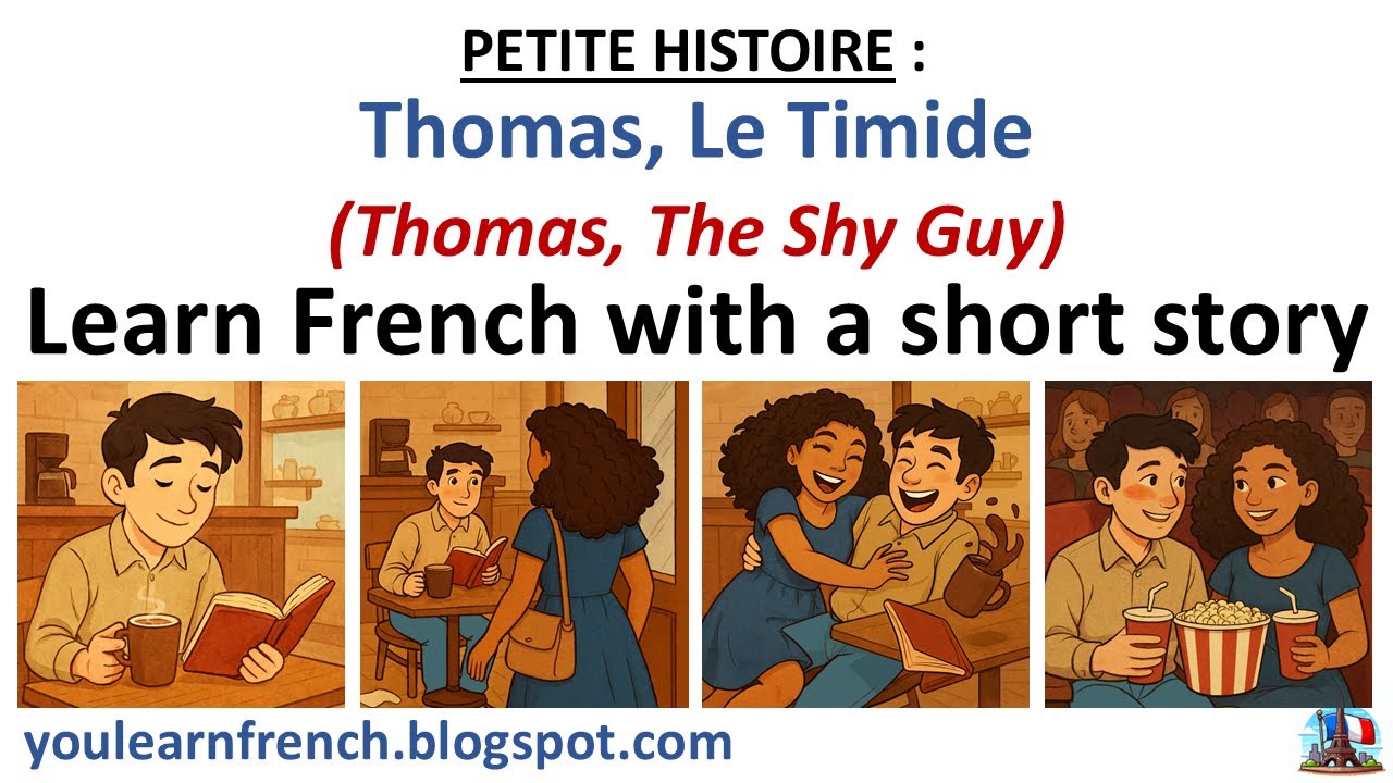 Learn FRENCH with a story - THOMAS, LE TIMIDE (The Shy Guy) Introduce Yourself Dialogue Conversation