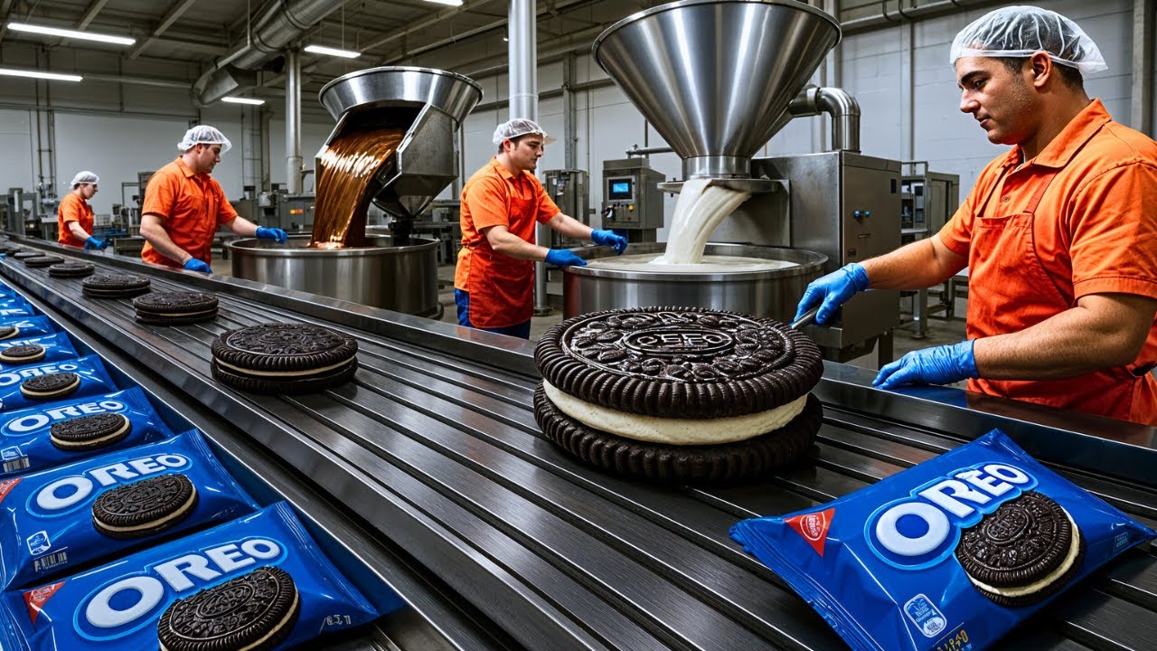 ¿Cómo se HACEN las GALLETAS OREO en Fábrica? 🍪 | Producción Masiva y Proceso Completo