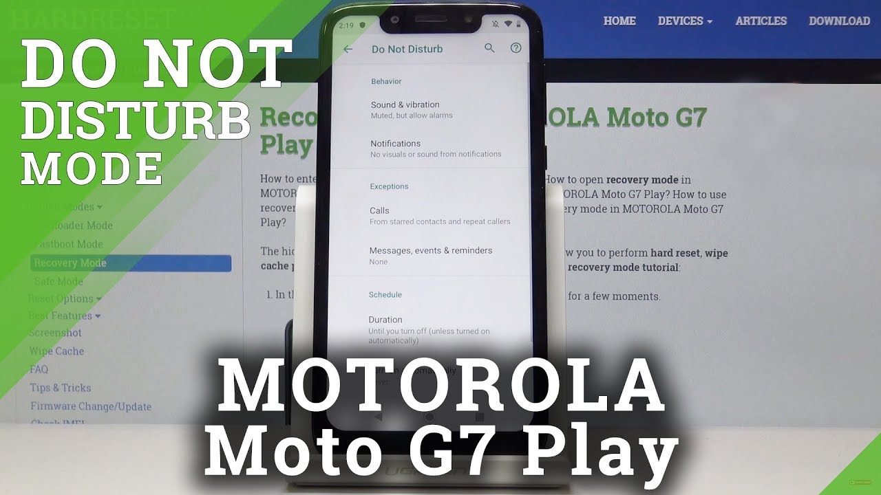 How to Activate DND Mode in MOTOROLA Moto G7 Play - Block Sounds & Vibrations