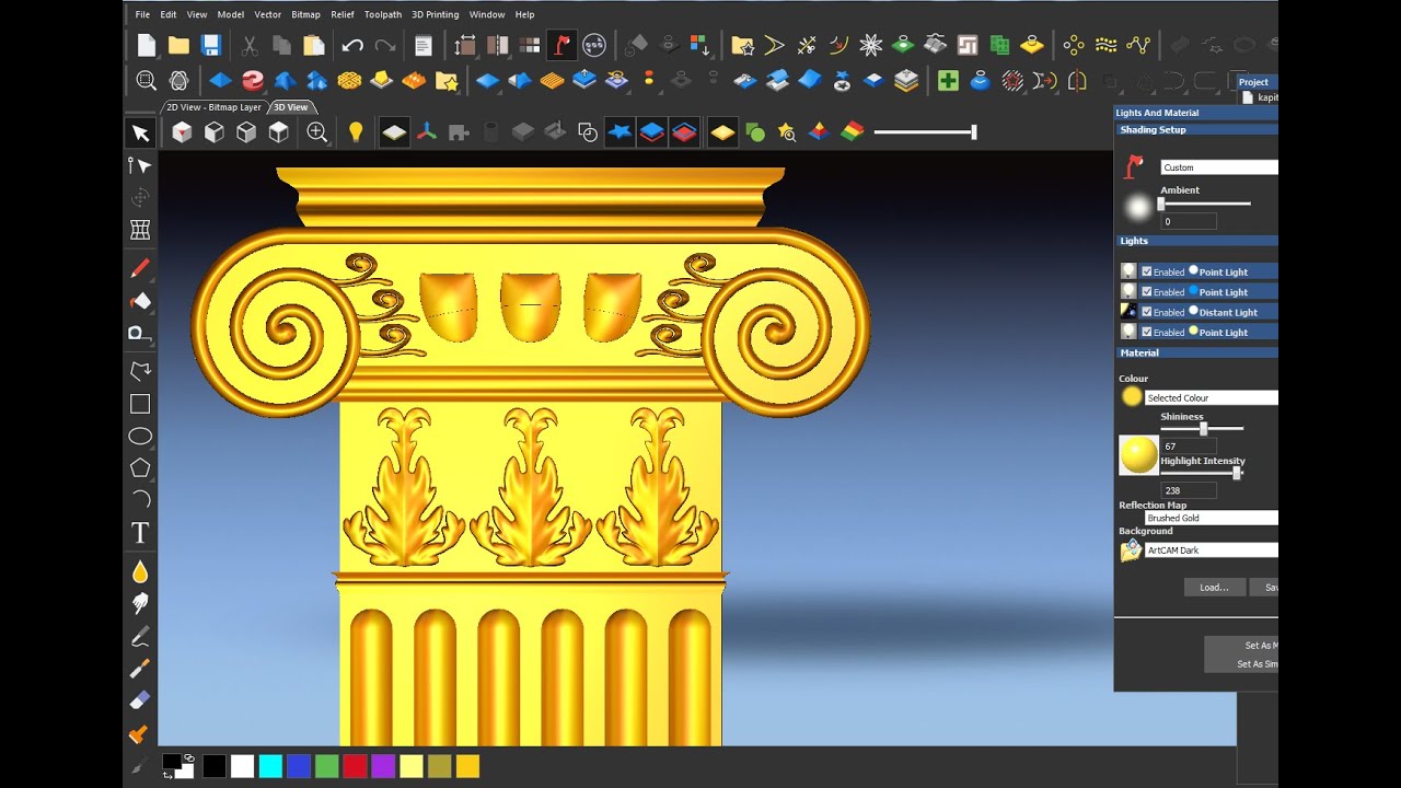 ArtCAM tutorial-How to create this 3D column dekor-By ArtCam zone