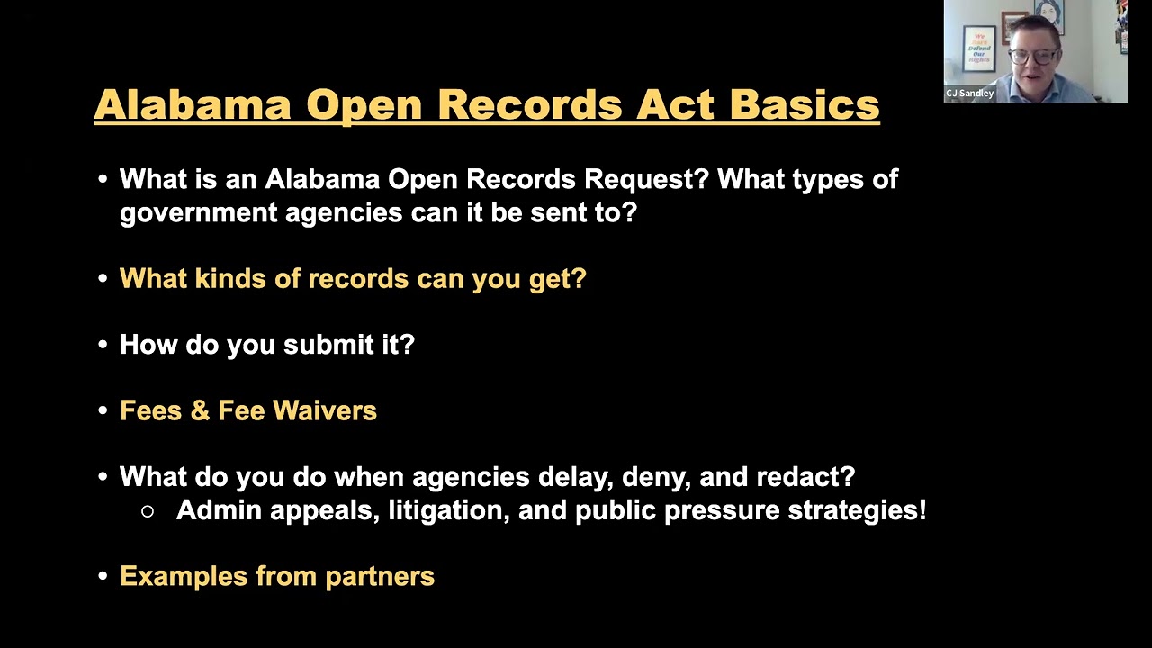 Open Records Requests in Alabama (June 2025)