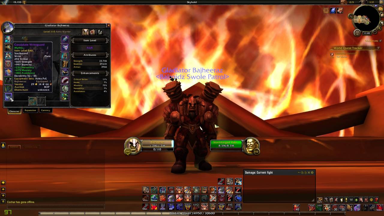 Bajheera - Legion Arms Warrior Stat Priority & 848+ iLvl Gear Update - WoW Legion 7.0.3 Tips