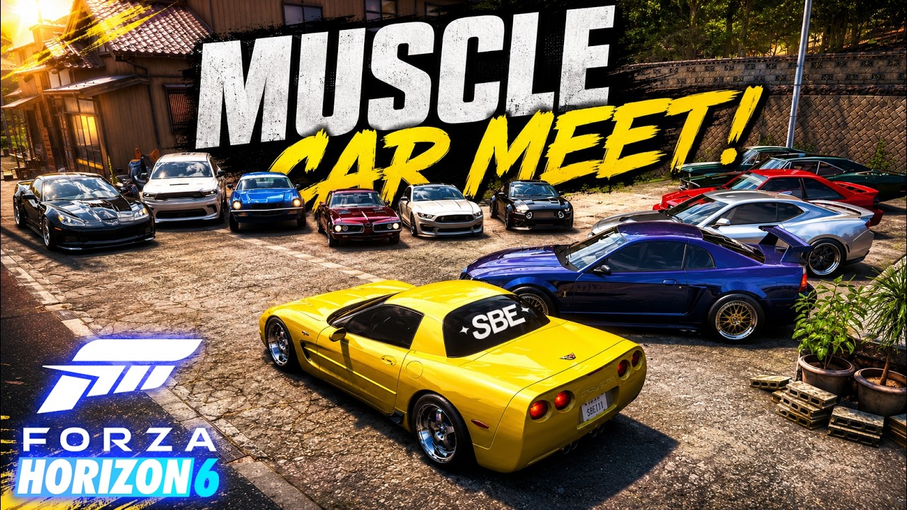 Мы провели крутую встречу любителей маслкаров в Forza Horizon 6! (Приехала полиция) | Встречи, ка...