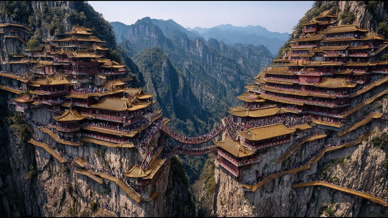 Hanging Temple on a 75m Cliff Will Blow Your Mind. Ultimate China Travel & Engineering Landmarks