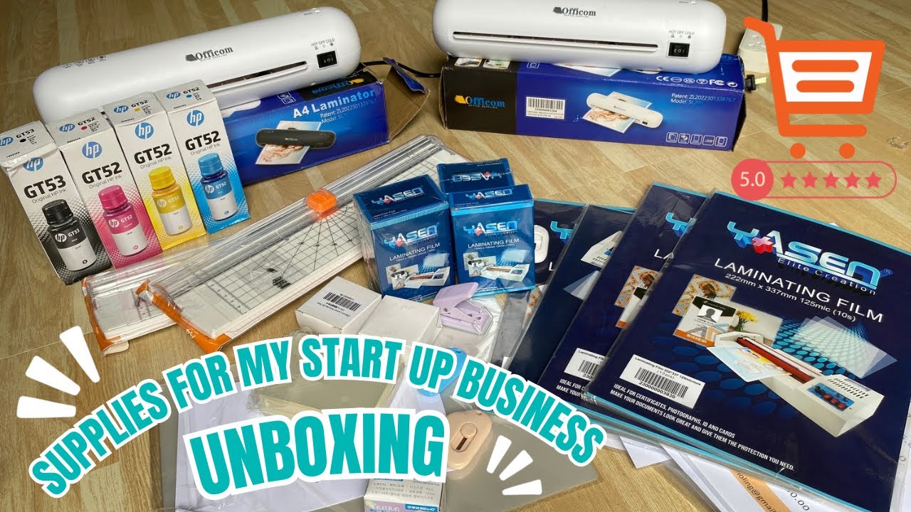 Unboxing Printing Supplies: SL280 Laminator Machine and Ink for Start up Business || Business Ideas