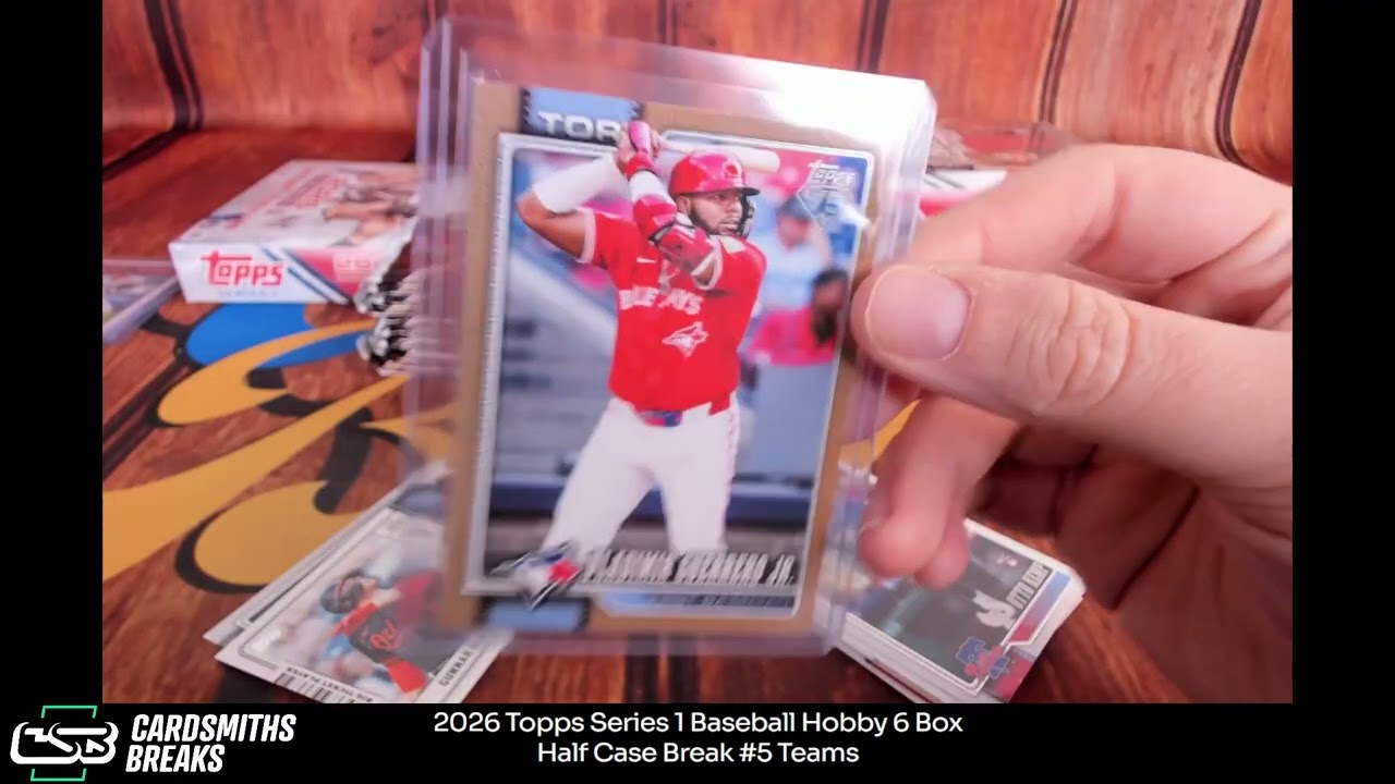 Коллекционная бейсбольная серия Topps 2026 года, 1-й выпуск, 6 коробок, половина кейса, выпуск №5.