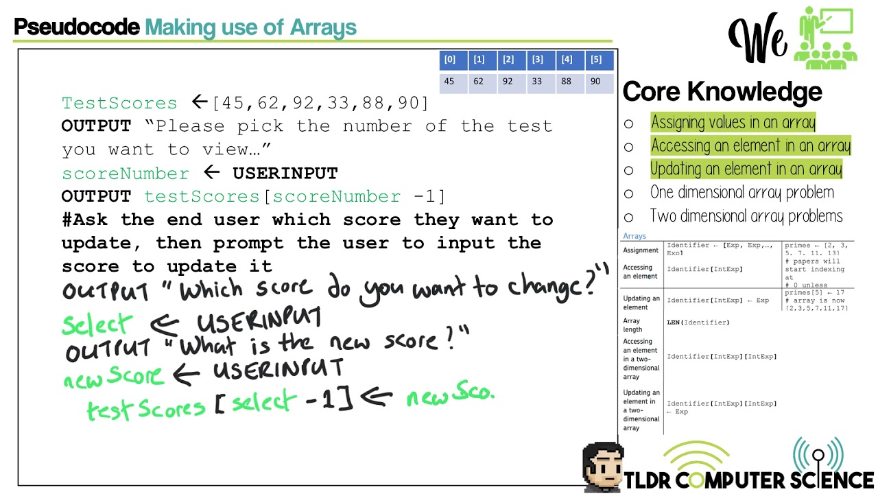 4  GCSE AQA Pseudocode   Arrays