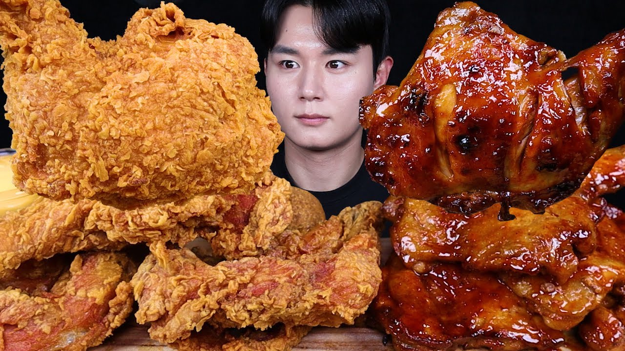 통다리치킨 자메이카통다리구이 치즈볼 치킨 먹방ASMR MUKBANG SPICY BBQ CHICKEN & FRIED CHICKEN チキン バーベキューチキン eating sounds