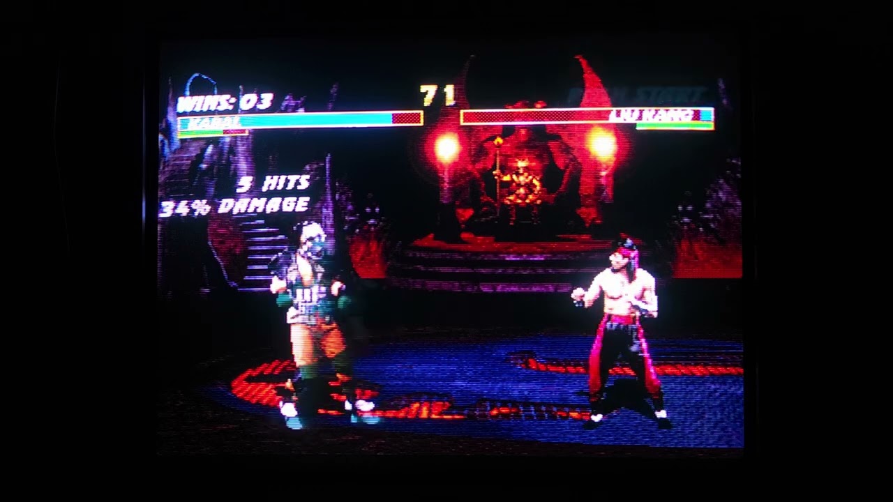 Ultimate Mortal Kombat 3 ( Sega Saturn ) original hardware via SCART RGB - Kabal gameplay