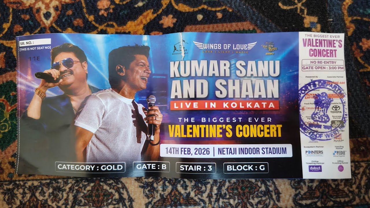 Shaan live performance Netaji indoor stadium kolkata, Full video, valentine's day special 