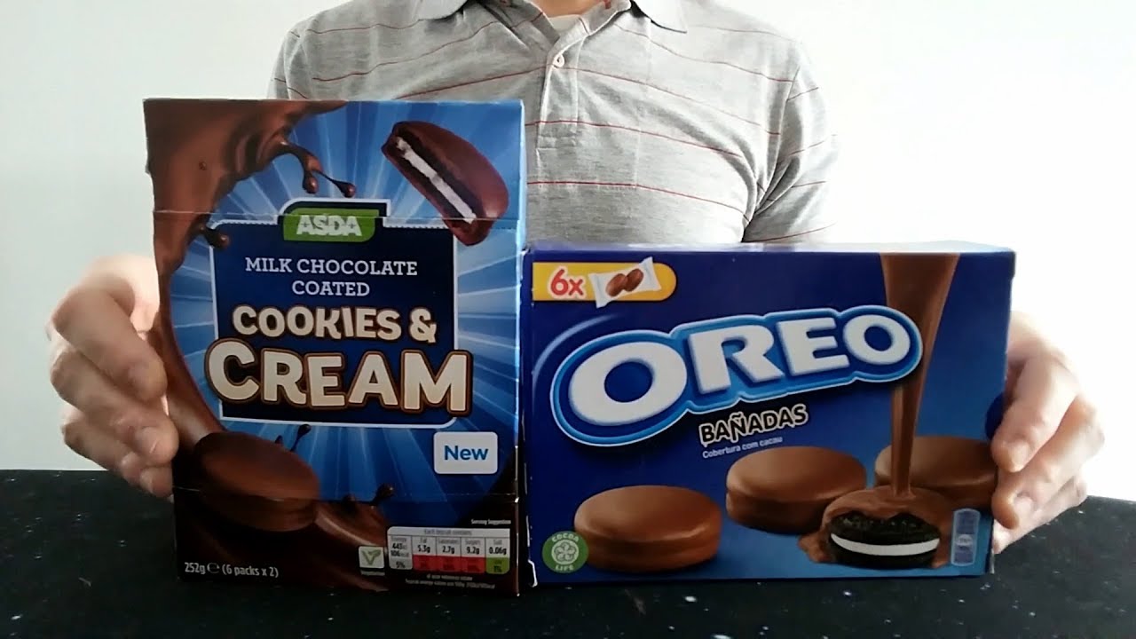 Oreo Milk Chocolate Bañadas Vs Asda Milk Chocolate Cookies & Cream