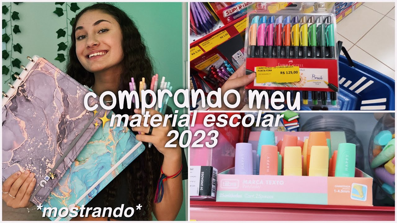comprando meu material escolar 2023 + mostrando📚🤍