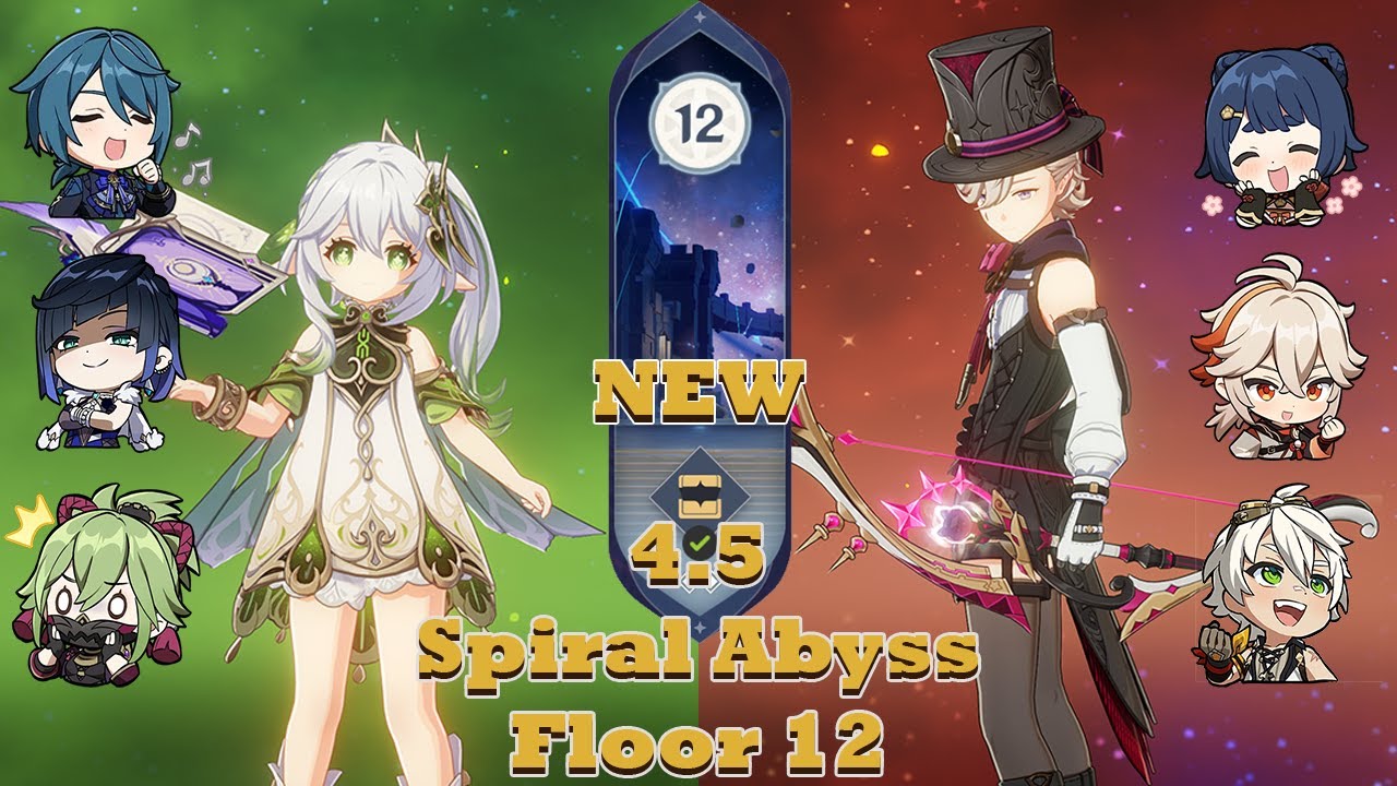 [4.5 Abyss] Nahida Hyperbloom & Lyney Mono Pyro 4.5 Spiral Abyss floor 12 | Genshin Impact