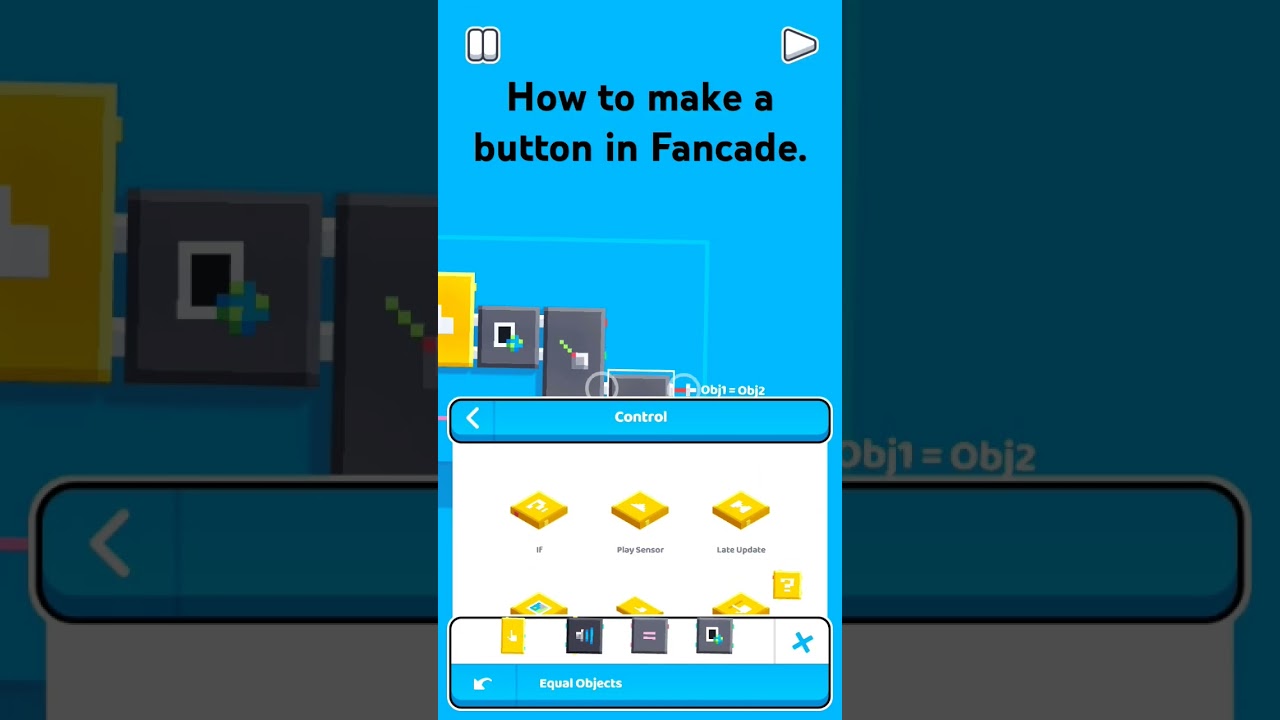 How to make a button in Fancade #fancade #fancadetutorials