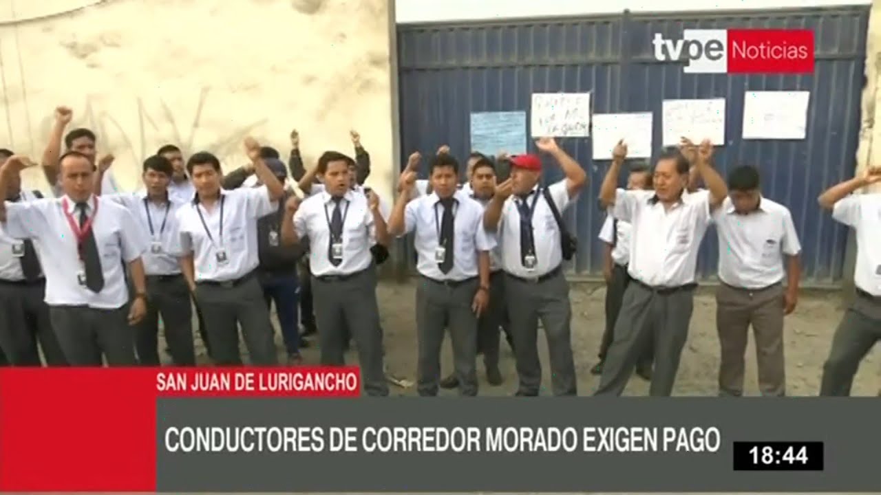 Corredor Morado: conductores de buses realizan plant&oacute;n exigiendo pago de sus salarios
